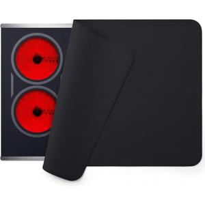 FLASLD Fireproof and Waterproof Stove Top Covers, 2129.5 inch Electric Stove Cover Mat, Glass Top Stove Cover - Ceramic Glass Cooktop Protector - Flat Top Oven Cover, Black Without Logo (Black No Logo)