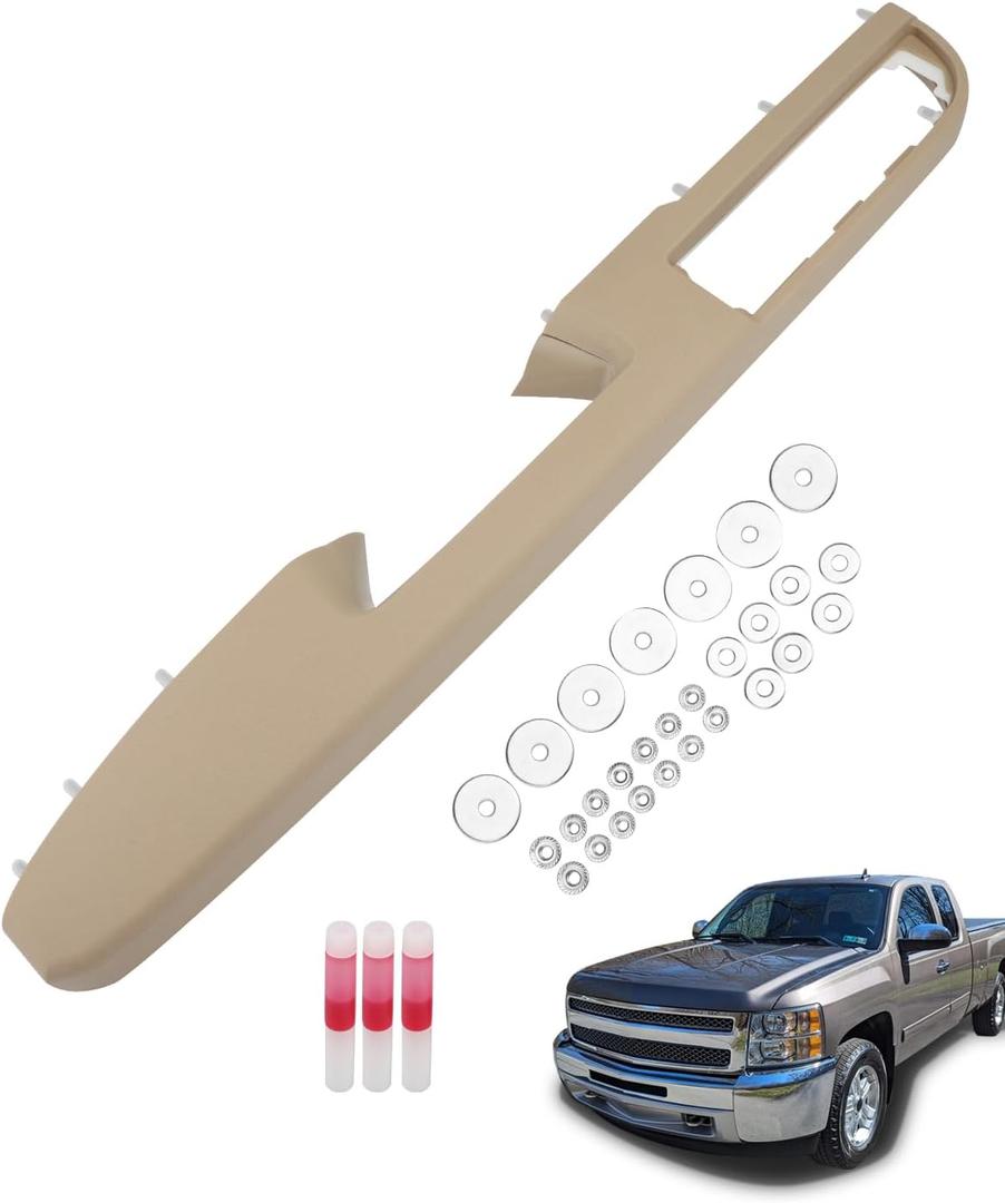 Front Driver Armrest Repair Kit, Compatible with 2010-2014 Chevy Silverado Suburban Tahoe Avalanche, GMC Yukon Sierra 1500 2500 3500, with Door Release Handle Above Armrest (27 inch), OE# 926740 (Tan)
