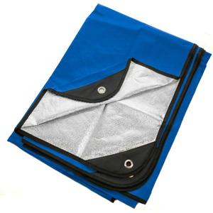 Arcturus Insulated Tarp | Reusable Heavy Duty Thermal Survival Blanket  60 x 82 in, Reflects 90% Body Heat, Waterproof, Windproof, 3-Layer Design, Reinforced Grommets, Blue