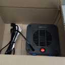 Ceramic Space Heater, Mini Heater for Office Desk, Portable Tent Heater (Indoor Use), 500 W, With Tip-Over Protection, Lightweight (1.4 LBS), Blue, 5.9 x 3.2 x 6 inches