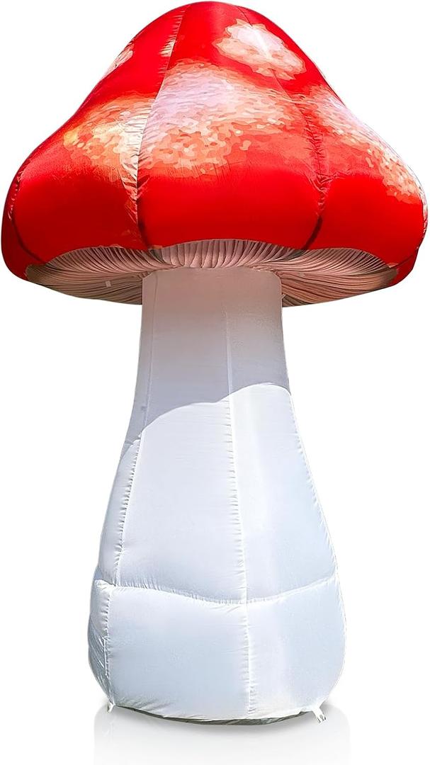 6 FT LED Inflatable Mushroom with Built‑in Fan – Outdoor Garden, Backyard, Stage, Pathway & Holiday Party Decor
