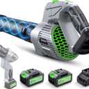 Electric Leaf Blower Cordless, 900,000 RPM, 2 x 4.0Ah Batteries & Charger, Handheld Leaf Blowers for Lawn Care, 5 Speed Mode, Portable Lightweight Grass Blower for Yard, Patio & Outdoor Use (Gray)