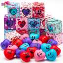 JOYIN 28 Pcs Valentine Heart Stress Balls with Boxes, Smile Face PU Foam Squishy Toys with Themed Gift Box for Kids & Adults, Classroom Exchange, Game Reward