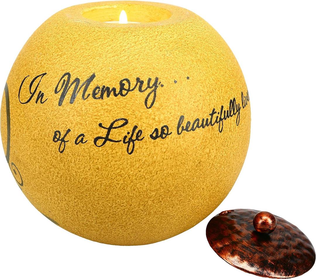 Pavilion Gift Company Comfort Candles 5-Inch Round Tea Light Holder, in Memory