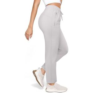 Cosmolle Women's Pants with Deep Pockets, 7/8 Stretch Ankle Sweatpants for Golf, Athletic, Lounge, Travel, Work XXL