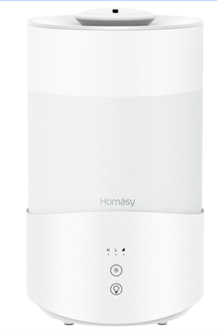 Homasy Humidifiers Aroma Diffuser 4L Large Capacity 7-Color Night Light Cool Mist 50Hrs Work Time Top-Fill Low Noise for Bedroom - White