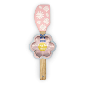 Handstand Kitchen Spring Fling Spatula and Daisy Shaped Cookie Cutter Set
