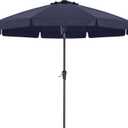 ABCCANOPY 9ft Scalloped Patio Umbrella, Outdoor Table Umbrella with Tilt and Crank, Fiberglass Ribs Deck Umbrella for Patio, Pool, Garden, Picnic (Navy Blue)