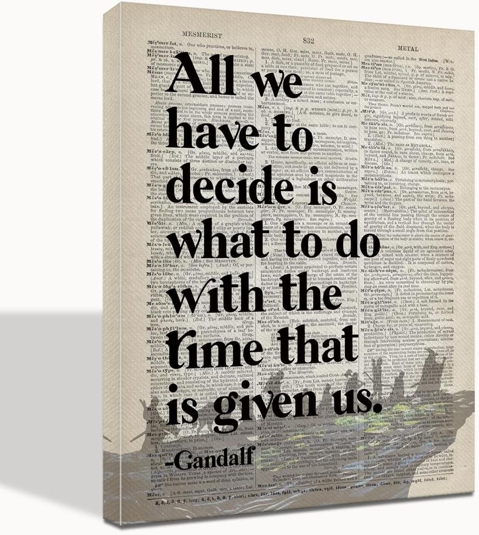 LOTR Gifts, LOTR Poster, Gift for LOTR Decor, All We Have to Decide is What to Do With The Time That is Given Us - Gandalf, LOTR Merch, LOTR Birthday Decor, Lord of the Rings Poster 16x20 inch