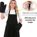 Premium Kitchen Chef Apron Star Set: Kitchen Apron & Oven Mitt/Pot Holder & Towel (Black)