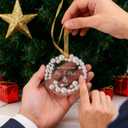 2 x Premium Wedding Gifts for Couples 2025 Mr and Mrs Bridal Shower Newlywed Couple Crystal Glass First Christmas Married Ornament (Galss Mr & Mrs-Ring)