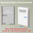 Buruis 24 x 30 Inch Framed Medicine Cabinet Mirror, Recessed/Wall Mounted, 24 x 30 inch Single Door