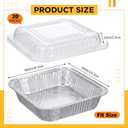 20 Pcs Plastic Clear Lids for 8x8 Aluminum Foil Pans, 1 Inch Height Disposable Dome Lids Only, Airtight Cover for Half Size Steam Table Pans, Catering, Baking, Food Storage