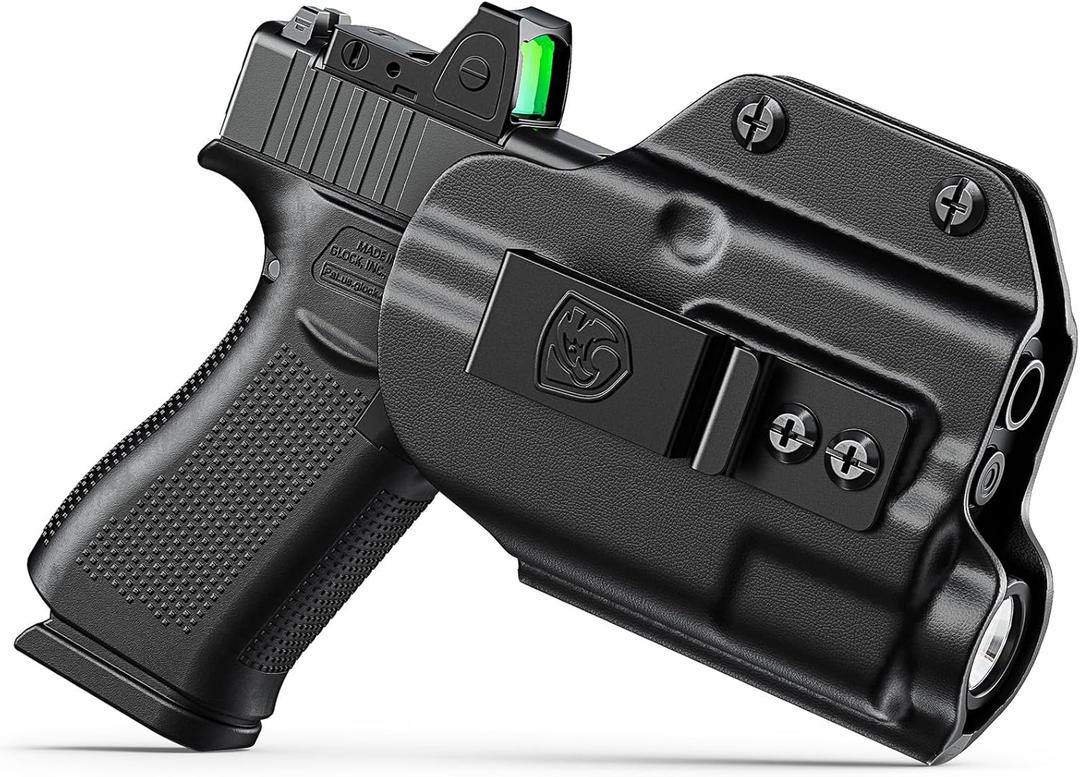 MUNALO IWB Holster Compatible with Glock 43X MOS and 43X Rail with Streamlight TLR-7 Sub/TLR-7 X Sub Light - Concealed Carry Holster with Optic Cut, Appendix Inside Waistband (Right Hand) (Black)
