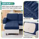Ruaozz Couch Cushion Covers for Sectional Sofa Stretch Seat Cushion Covers Washable Sofa Slipcovers for L Shaped Soft Furniture Protector Pet Friendly (1 PC Chaise Cover, Dark Blue)