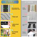 Magnetic Screen Door -Fit Door Size 32.0 x 80.0'' Retractable Screen Door Mesh for Front Door or Sliding Door, Pet & Kid Friendly, Hands-Free Closure Keeps Bugs Out & Lets Breeze in, Stripe Black