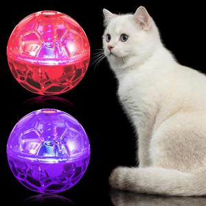 Sratte 2 Pcs Cat Ball Ghost Hunting Light up Cat Balls Toys Motion LED Motion Activated Flash Glowing Lighted Dog Interactive Toys Pet(Pink, Purple)