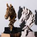 Creative Art Retro Horse Head Ornament,Resin Statue Ornaments,Abstract Style Sculptures,Living Room Dining Desk Decorations,Bookshelf Decorative Objects,Office Decor(11.8"/Sandstone)