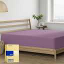 Thread Spread King Size Fitted Sheet Only - 100% Egyptian Cotton 600 Series Bliss Collection Deep Pocket King Fitted Sheet (Plum), Cotton Fitted Sheet King Size, Soft Cooling Bottom Sheet