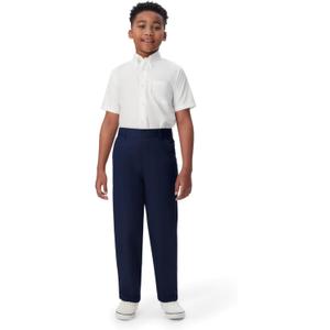 French Toast Boys Pull-On Relaxed Fit School Uniform Pant (Standard & Husky) (8, Navy)