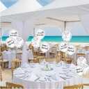 30Pcs Wedding Balloons White Silver Mr & Mrs Est. 2025 Latex Confetti Balloons Just Married 12 Inch Balloon for Wedding Anniversary Engagement Decorations Party Supplies