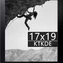 KTKDE 17x19 Poster Frame, Wall Gallery Picture Frames with Wooden frame for Horizontal or Vertical Wall Mounting
