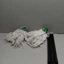 KeFanta Mop for Floor Cleaning,2 Pcs Cotton String Wet Mops Replacement Head Compatible with Microfiber Cloth Mop Refill & 0.8" Diameter Mops Handle,Green(1 Handle & 2 Heads)