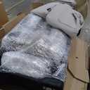 Trygoal Modern L-Shaped Sectional Sofa with Chaise Lounge, 4-Seater Fabric Couch with High-Density Foam Cushions, for Living Room, Apartment, Studio, Easy Assembly, Off-White