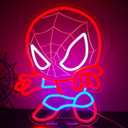 LED Spider Neon Sign for Wall Decor, Dimmable Anime Light Up Display, Kids Bedroom Game Room Decoration, 12.2x15.7 Inch