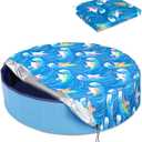 Foldable Round Dog Swimming Pool Cover, for 32 "/63/48 Collapsible Outdoor Tub, PVC Coating Waterproof and UV Protection, Leakproof Washable Kiddie Pet Small Paddling Bath Accessories