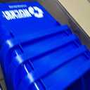 6 Gallon Stackable Recycling Bin Container in Blue, Eco-Friendly BPA-Free Handy Recycler with Handle, 4-Pack
