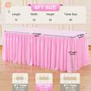 6 Packs Pink Tableclothes for 6 Foot Rectangle Tables, Wrinkle Free Fitted Table Cloth 6ft Stretch Table Cover with Skirt for Parties Weddings Birthday Banquet Baby Shower
