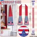 FuWeave 4th of July Kitchen Scarf Red and Blue Stripes 250th Independence Day Dish Towel Patriotic Decor 4 x 68 Inch for Holiday Cooking Baking