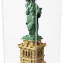 Choowin 20 inch Tall Acrylic Display Case for Lego Statue of Liberty 21042 Display Thickened Clear Acrylic Display Cases for Collectibles Figures Doll Assemble Dustproof Display Box(White Base)