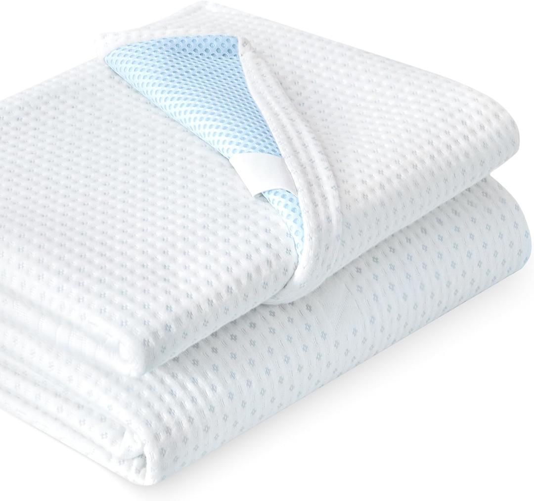 Subrtex Mattress Topper Cover (Only Cover) Mattress Protector Bedding Rayon Made from Bamboo Removable Mattress Encasement Mattress Cover with Zipper (4 Inch, White, Twin)