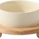 Havniva Raised Cat Water Bowl 5.1 Elevated Ceramic Cat Food and Water Bowl Whisker Friendly Pet Water Bowls for Indoor Cats, Wide Kitten Dish Relieve Whisker Fatigue Non Slip Cat Feeder