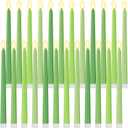 Macarrie 24 Packs Flameless Taper Candles Battery Operated Fake 11 Inch Long Candlelight LED Flameless Candlesticks Flickering Tapered for Spring Summer Wedding(Spring Green)