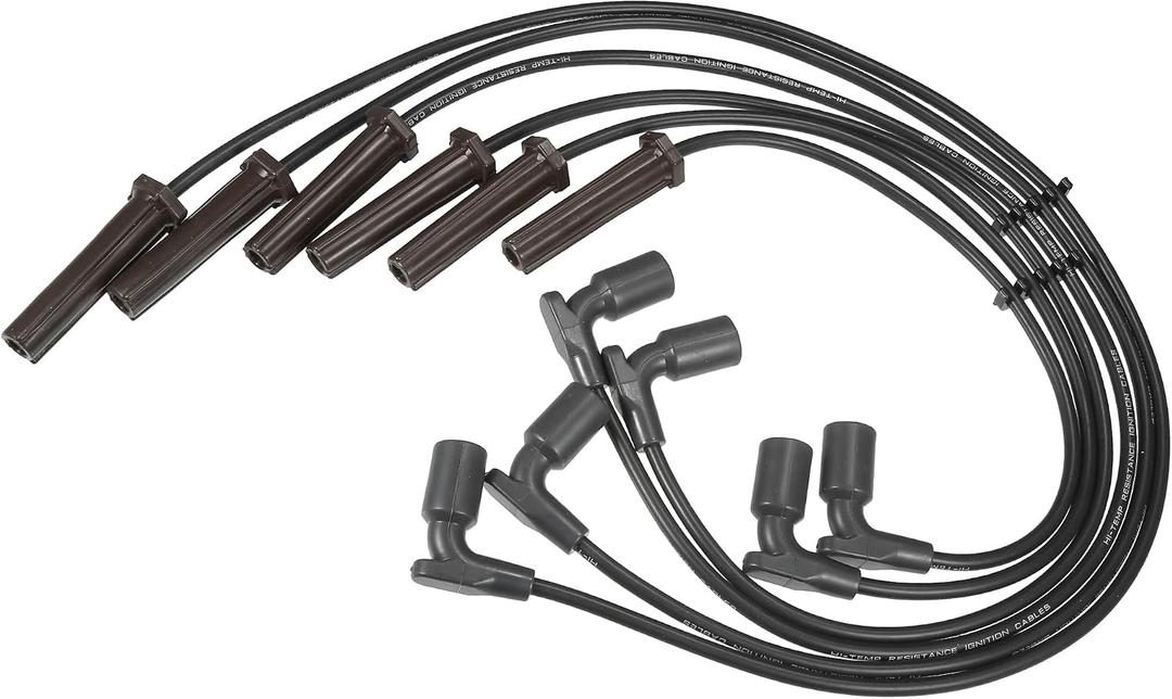 ACROPIX Car Spark Plug Coil Wires Ignition Coil Harness Cable 7mm Fit for Buick Lucerne 3.9L for Chevrolet Impala V6 3.5L 3.9L 2011 No.12635741 - Pack of 6