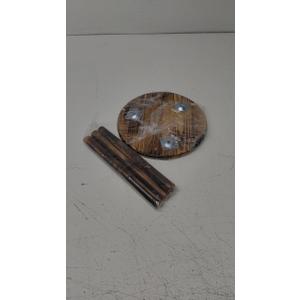 Mid Century Wooden Plant Stand - Tall Planter Table, 12 inch Round, Small