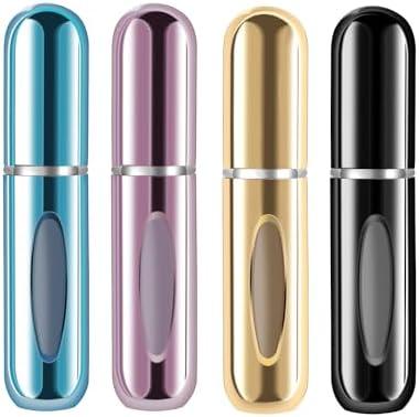 Yamadura Mini Refillable Perfume Portable Atomizer Bottle Refillable Perfume Spray, Refill Pump Case for Traveling and Outgoing (5ml, 4 Pack) 4