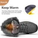 Men's Winter Snow Boots Water Resistant Non Slip Warm Outdoor Lightweight Comfortable Durable 7.1 IN Height Hiking Shoes, Size 9