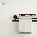 JQK Double Towel Bar 27 Inch, Matte Black Useable Length 24 Inch 304 Stainless Steel Thicken 0.8mm Bath Towel Rack for Bathroom, Towel Holder Wall Mount, TB100L24-PB