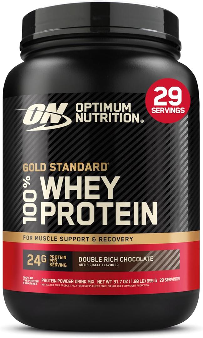 Optimum Nutrition Gold Standard 100% Whey Protein Powder, Double Rich Chocolate 1.98 Pound (Packaging May Vary) (EXP 08/31/25)