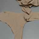 Hellopopgo Seamless Thongs For Women V-waisted No Show Thong Seamless Panties Breathable Comfortable Underwear Womens 6-Pack. M