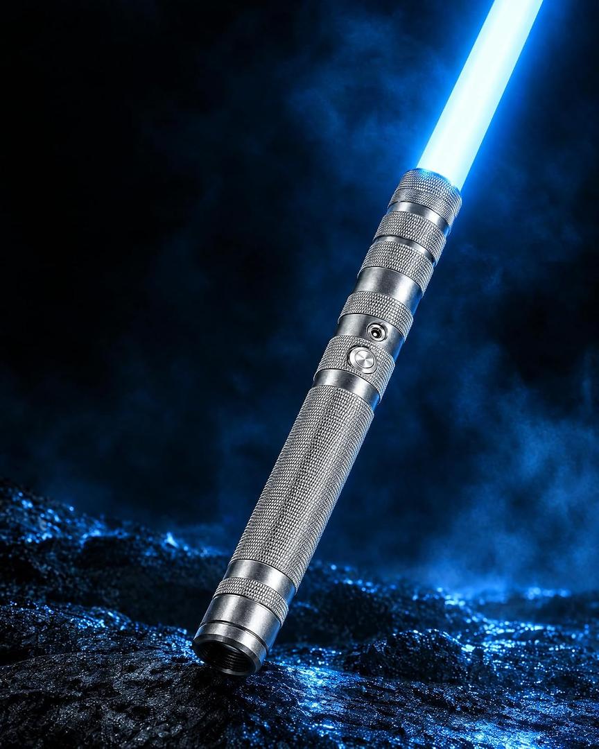 Light-Sabers fo Adults Kids Age 8+, White Heavy Dueling Metal Hilt Light Up Sword Toy for Boys, 16 RGB-Colors 5 Dynamic-Modes Rechargeable, Halloween-Costume Party Cosplay Birthday Gifts for Teen Men