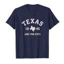 Texas TX T-Shirt Vintage Sports Design Texan Tee T-Shirt M, Navy Blue