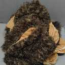 XeGe Cheetah Print Fluffy Faux Fur Duvet Cover Set, 3 Pieces Soft Plush Shaggy Fuzzy Bedding Set(1 Faux Fur Leopard Print Comforter Cover + 2 Furry Pillowcases), Zipper Closure(Queen, Brown)