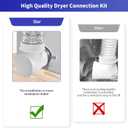 Dryer Vent Connector Kit Double 90 Degree Dryer Vent Elbow + Dryer Vent Hose, Dryer Duct Connector for 4 Inch Tubes, Clothes Dryer Vent Connector Elbow Kit Easy to Clean & Connect in Narrow Spaces
