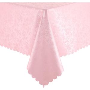 Smiry Rectangle Table Cloth, Waterproof Heavy Duty Vinyl Tablecloths, Wipeable Washable Table Cover for Kitchen and Dining Room (Pink, 60" X 84")