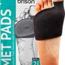 Brison Metatarsal Pads for Women and Men Ball of Foot Cushion - Gel Sleeves Cushions Pad - Fabric Soft Socks for Supports Feet Pain Relief - 2 Pairs (Black, Small)